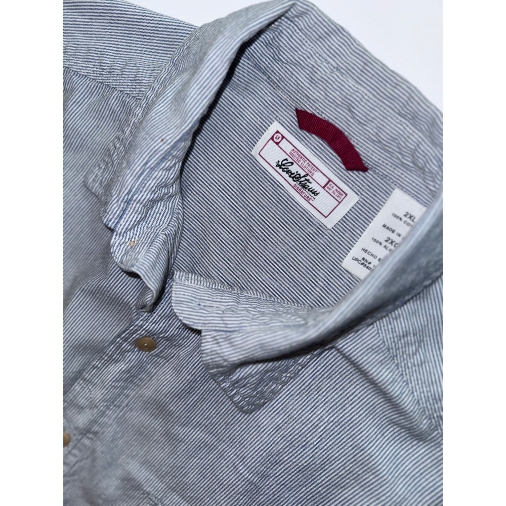 Levi Strauss Mens Striped Shirt Classic Eclectic Grandpa Utility Western